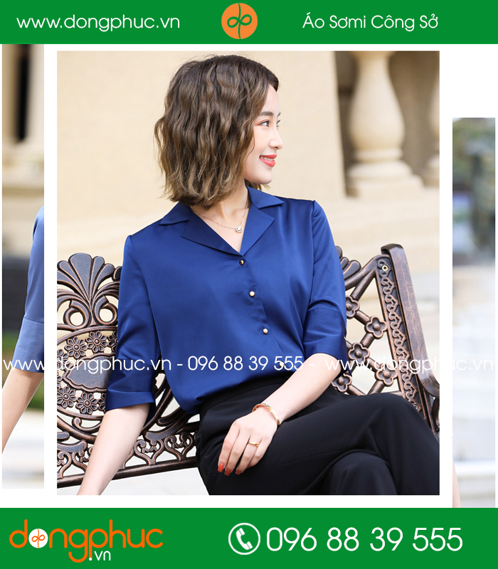 Đồng phục áo sơ mi màu xanh đen